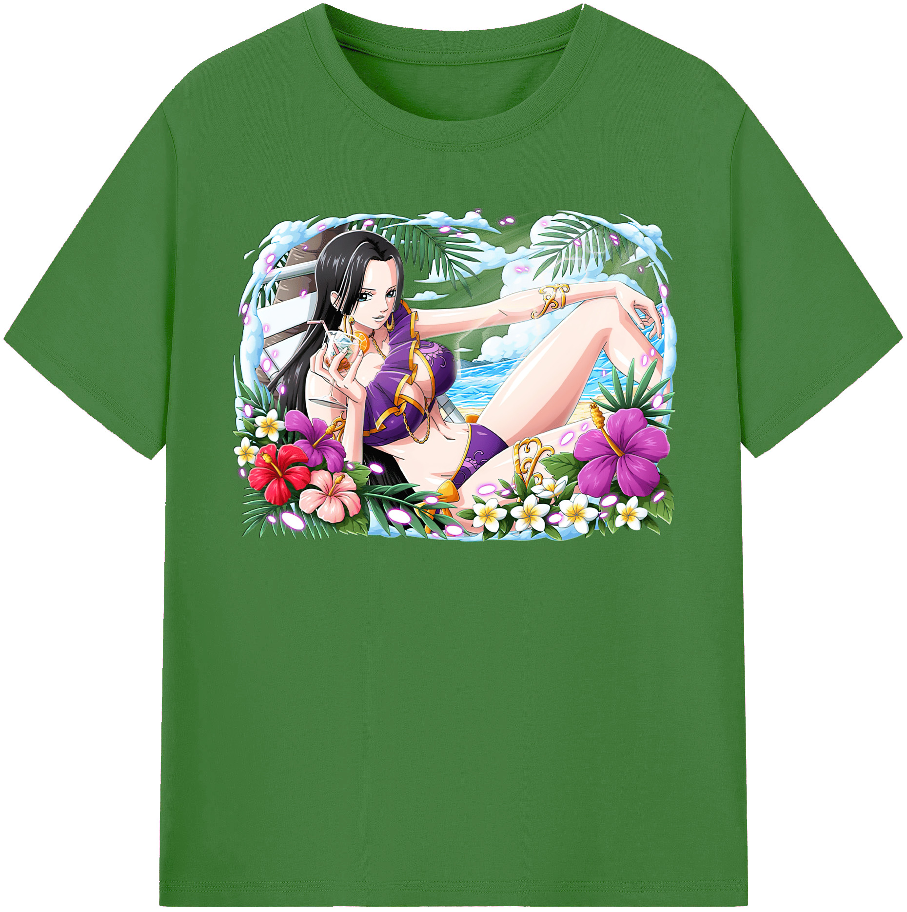 ワンピース ボア・ハンコック ONE PIECE Boa·Hancock レディースカジュアルプリントTシャツ（綿100％）